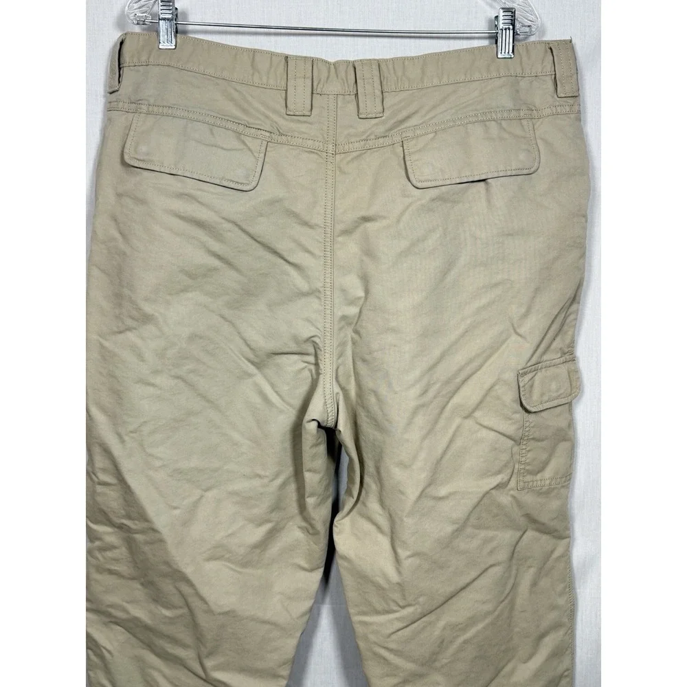 Lands' End Men's‎ Khaki Lined Pants Size 40 Flannel Plaid Winter Cotton
